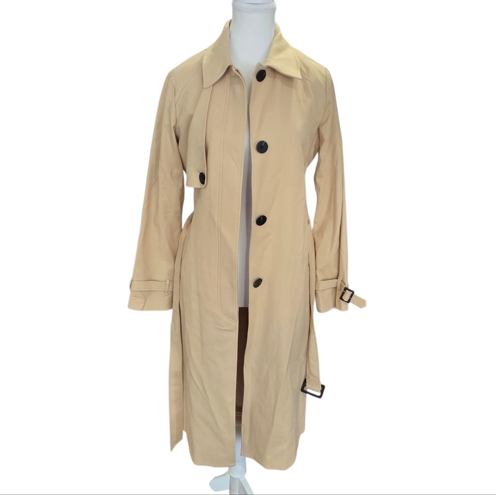 NWT Vince Camuto Tan Trench Coat Jacket Size XS - Picture 2 of 8